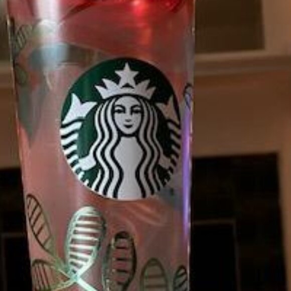 Starbucks 2020 Spring Ltd Ed Floral Glass Cold Cup 18oz EUC - Picture 5 of 6